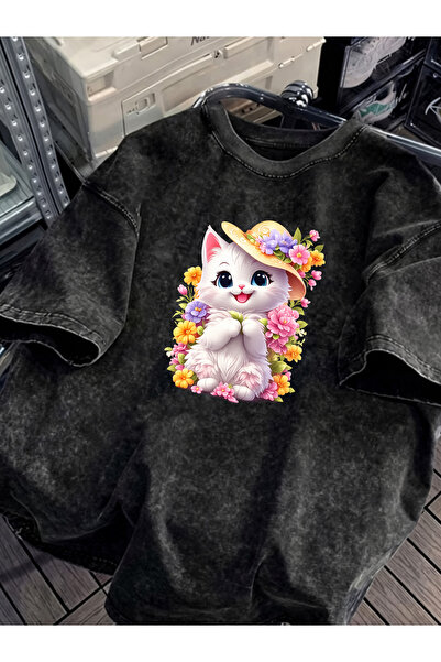 Pink Sky Unisex Oversize Vintage Washed Street Style Μόδα του δρόμου Βαμβακερ...
