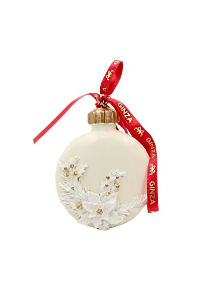Ginza Decorațiune, Regatul Crăciunului, Regal, model glob alb, 8,5 cm