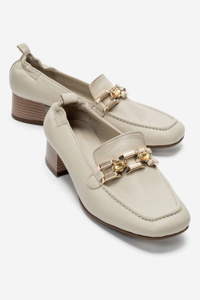 Zeynep Sıradağlı Ferviya Women's Genuine Leather Shoes Beige