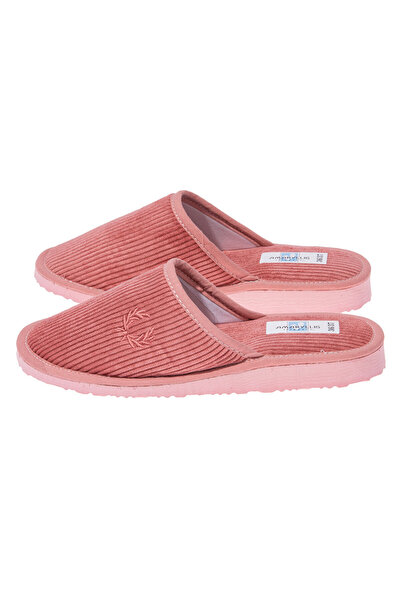 Amaryllis Slippers Γυναικεία κοτλέ παντόφλα σε χρώμα ροζ της σκόνης, βαμβακερ...