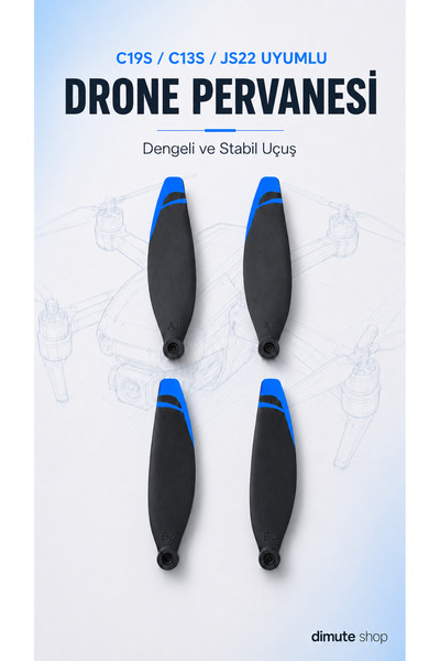 Dimute Shop 4 Adet 5.5cm x 1.5cm C19S / C13S/ JS22 UYUMLU DRONE PERVANESİ