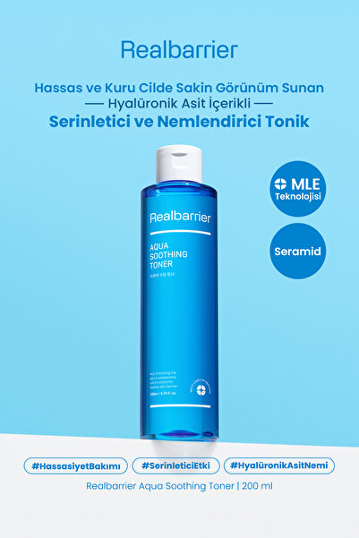 Real Barrier Hassas Cildi Serinleten Hyalüronik Asit İçerikli Nemlendirici Tonik REALBARRIER Aqua Soothing Toner