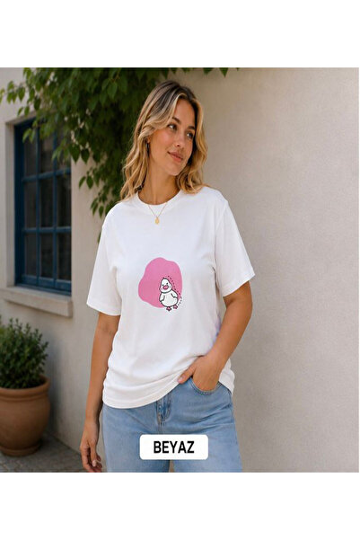 3S MODA تي شيرت نسائي كبير الحجم مطبوع رقميًا من Basic Duck