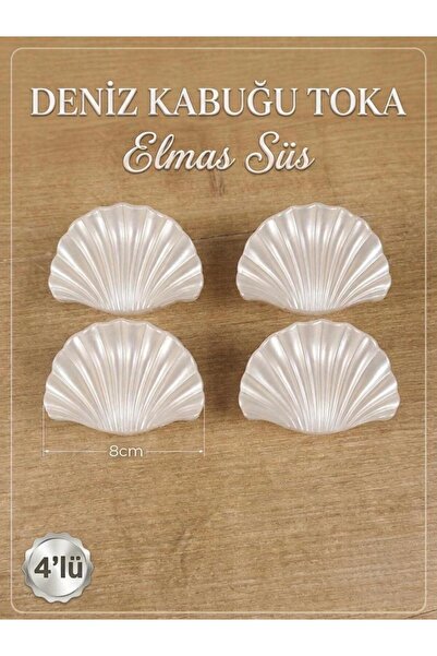 E Elmas Deniz Kabuğu Mandal Toka Büyük Boy 8CM SET {2li-4lü-6lı aşağıdan seçi...