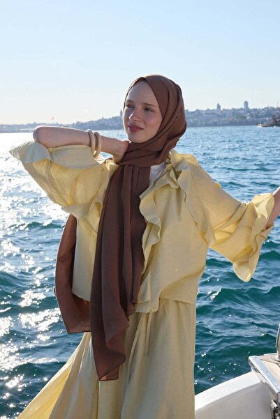 Şalland Cupra Silk Shawl Dusty Brown