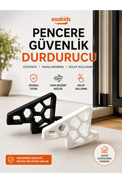 esatoys Pencere Sabitleyici Stopper -Siyah ve Beyaz Renk Seçeneği