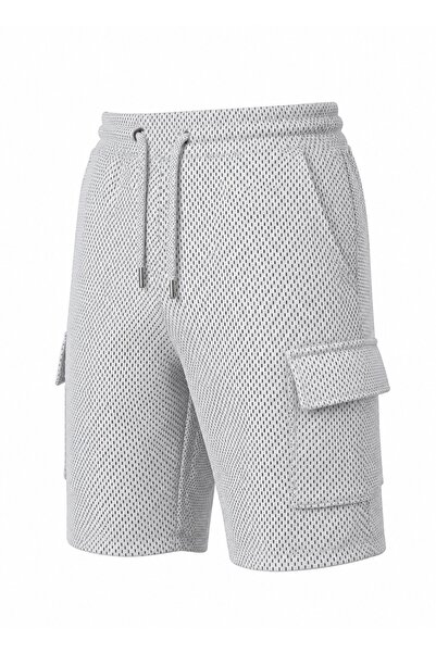 SURMARİ Pantaloni scurți unisex cu model de ploaie și buzunare cargo, cu croi...