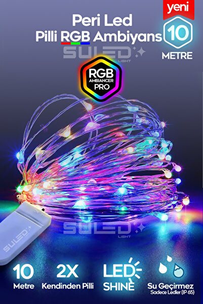 SULED Peri Led 10 Metre Led Işık RGB- Çok Renkli Pilli Dekoratif Ambiyans Süsleme Ledleri
