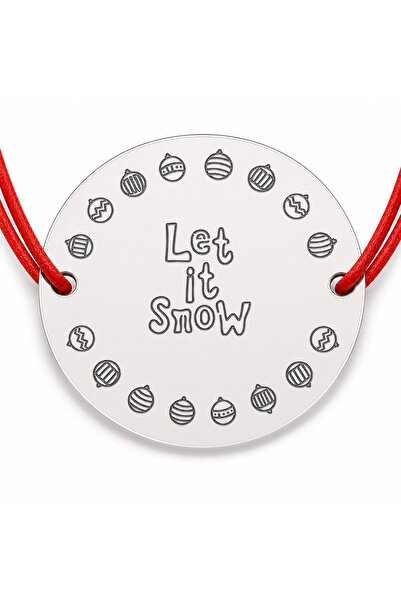 Simoshop Brățară argint 925 Let it Snow cu globuri, șnur reglabil — cadou