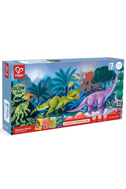 Hape Puzzle Hape, colectia Dinozauri, BlackLight, 150x30cm, 200 piese