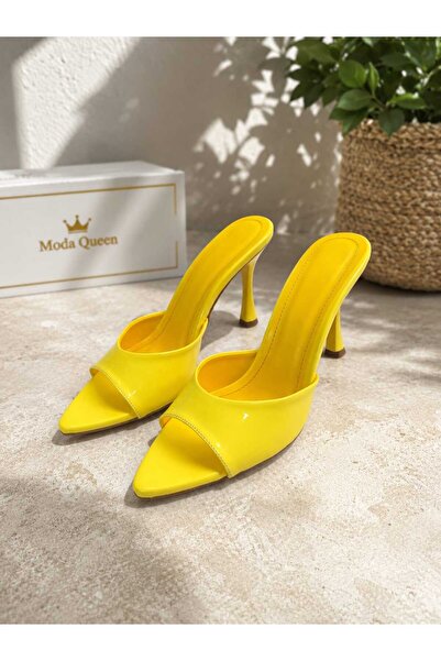 NewQueens New Dilla Women's Heeled Slippers Pointed Toe Casual Slippers 8.5 cm
