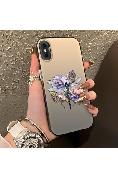 ARTISHELL iPhone X/XS Uyumlu Yusufçuk ve çiçek desenli darbeye dayanıklı tele...