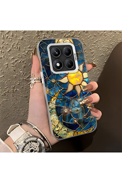 ARTISHELL Redmi Note 14 Pro 4G/5G Uyumlu Güneş ve ay desenli lens korumalı te...