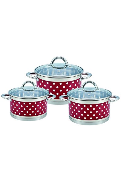 Bohmann Set de oale din inox cu buline, Bohmann, 6 piese, inclusiv inductie, ...