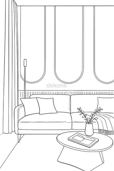 Dekonil Boyanabilir Ayla Pinterest Mdf Oval Duvar Çıtası 96x148cm