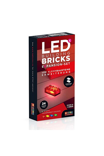 STAX Set caramizi constructie Stax, 24 Piese, cu Lumini LED, Multicolor