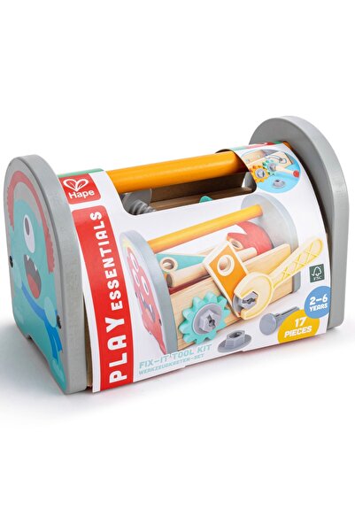 Hape Jucarie din lemn - Cutie colorata cu unelte (17 piese)