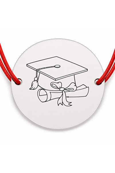 Simoshop Brățară argint 925 cu tocă și diplomă, șnur reglabil — absolvire