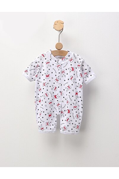 MiniKids Salopeta Absorba Bear MS alb-rosu