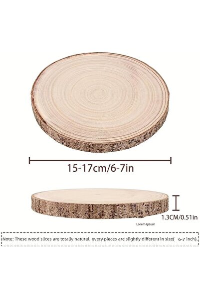 Generic 7-8 Inch Large Natural Wood Slice with Bark, Unfinished Wooden Coasters Circles, Blank Round Wood Ornaments Slices Bulk for Centerpieces Craft Wedding Party Christmas Decor