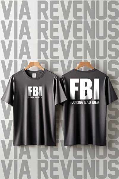 Vordevia Fbi Printed Loose Fit 100% Cotton Unisex Tshirt