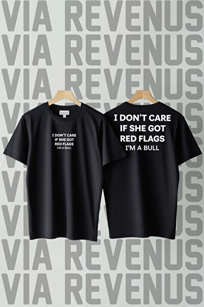Vordevia I Don'T Care if She Got Red Flags Printed Loose Fit 100% Cotton Unis...