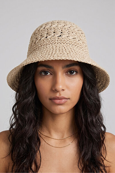 Mollycrush Summer Beige Bucket Women's Hat |   Stylish Bucket Model Suitable ...
