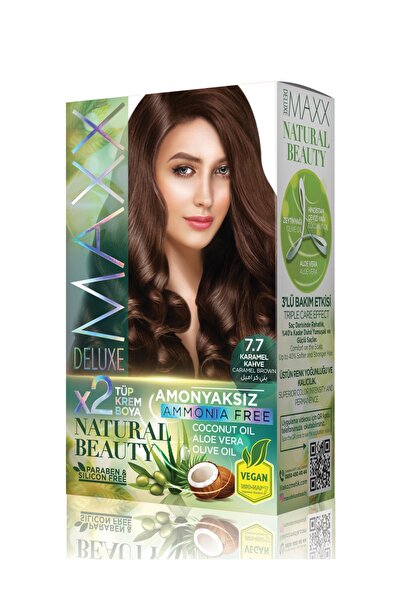 MAXX DELUXE صبغة شعر مغذية بزيت الطبيعة ومستخلصات الحماية لتغطية الشيب بثبات ...