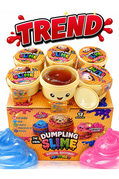 TREND 1 ADET Dumpling Slime Surprise | 6 Farklı Renk Sürpriz Slime | Esnek, Y...