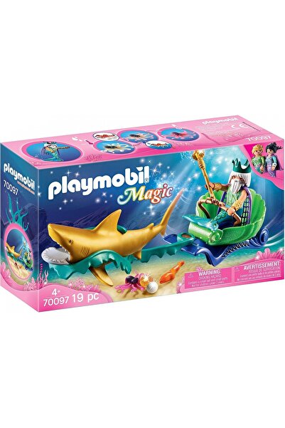 Playmobil Βασιλιάς της Θάλασσας με άμαξα καρχαριών - 70097