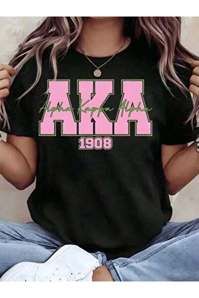 4CR تي شيرت نسائي جديد لصيف 2026 بتصميم Alpha AKA 1908 Sorority، قميص كاجوال ...