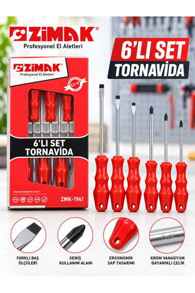 zimak SET TORNAVİDA 6 LI