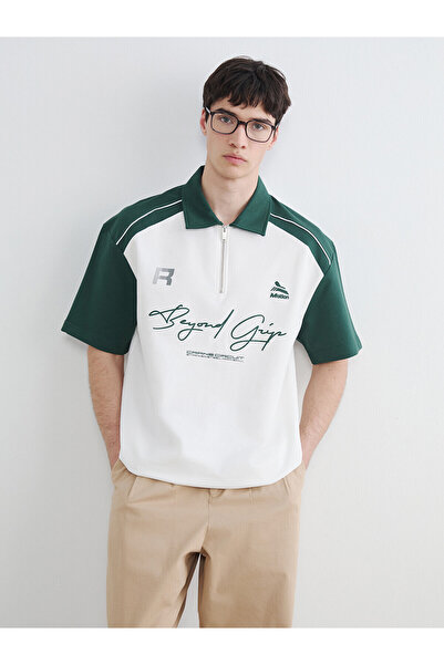 LC Waikiki Alita City Men's Polo Collar Printed T-Shirt with a Difference in ...
