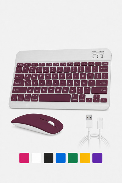 EHZ TEKNOLOJİ Kablosuz Bluetooth Klavye Mouse Set - Şarjlı, Sessiz Tuşlu, Win...