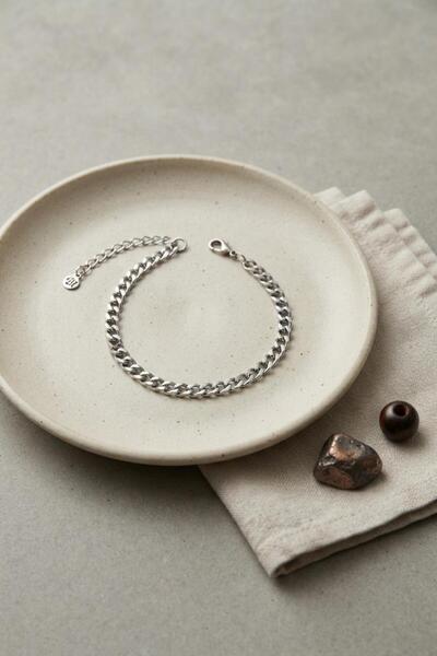 Metanoia 316L Steel Cuban Chain Model Silver Color Men's Bracelet