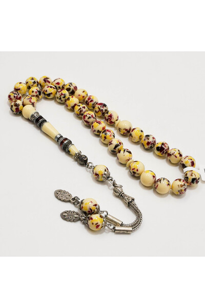 Generic Brand Amber Dust Rosary with Decorative Imam – 33 Beads 10mm Multicol...
