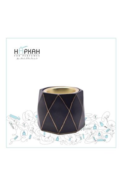 Hapkah مبخرة بخور سوداء بتصميم ذهبي -