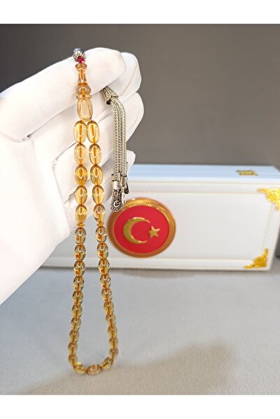 HALİL KOÇAK Fire Amber Prayer Beads, Beige Cut