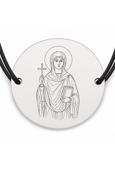 Simoshop Brățară argint 925 cu bănuț Sfânta Sofia, șnur negru reglabil