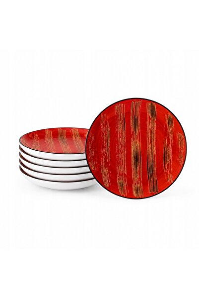 WILMAX ENGLAND Set 6 farfurii întinse WILMAX Colorboom, porțelan, Roșu, rotun...