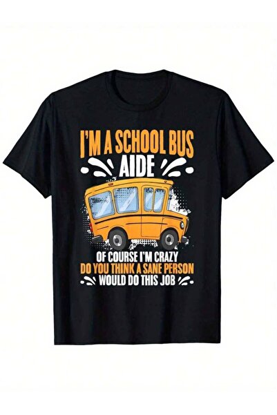 21JNRY تي شيرت بأكمام قصيرة للجنسين من ماركة Monitor I'm Crazy School Assista...