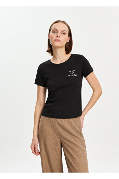 Siyah Trouble T-Shirt