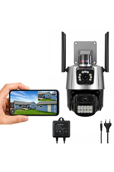 zola Camera supraveghere video-audio, WiFi/LAN, obiectiv dual 6MP, IR + LED, ...