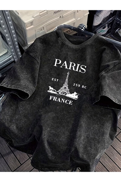 Pink Sky Unisex Oversize Vintage Washed Street Style Μόδα του δρόμου Βαμβακερ...