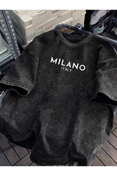 HOFFNUNG Unisex Oversize Vintage Washed Street Style Μόδα του δρόμου Βαμβακερ...