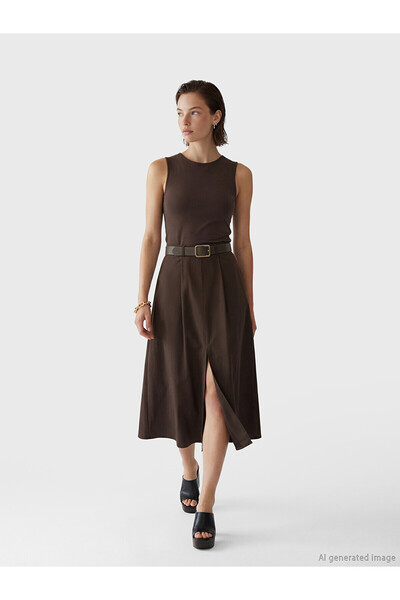 LC Waikiki Original Belted Slit Midi Skirt