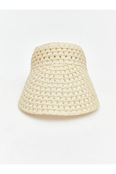 LC Waikiki Trendlucky Women's Straw Visor Hat with Difference in Color