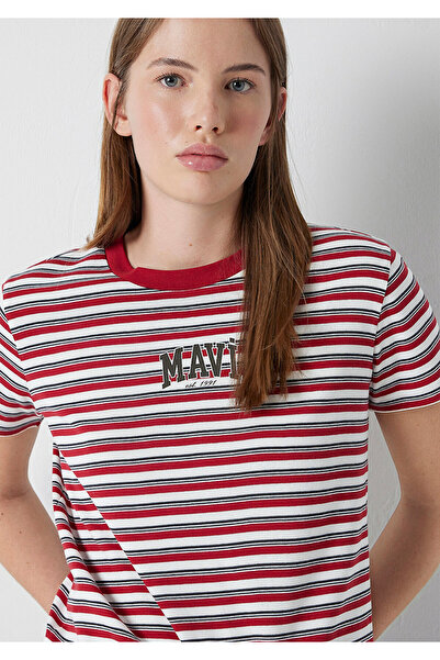 Mavi Logo Printed Red T-Shirt Regular Fit / Normal Cut 1614397-91112