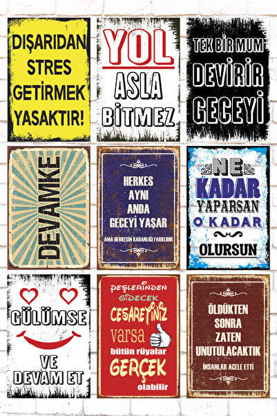 bin ler ce tablo 9 Parça Karışık Yazılı Ahşap Tablo Seti duvar yazıları dışar...