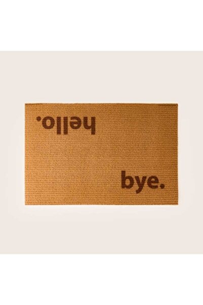 Geoguard Hello Bye Kapı Önü Paspası - Bej - 40x60 cm